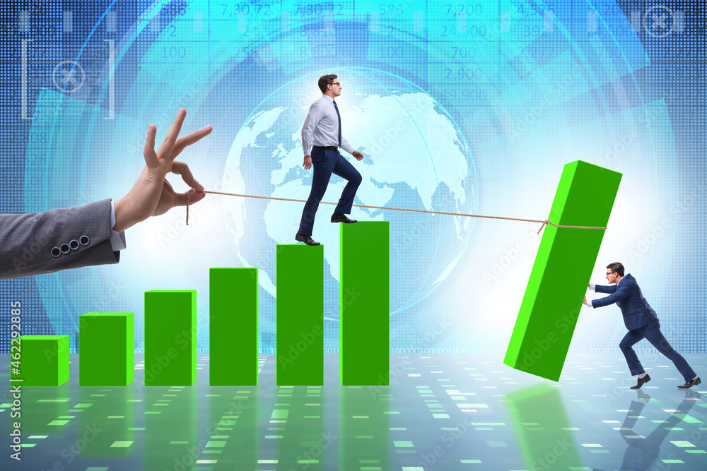 Economic growth concept with business people Economic growth concept with business people
