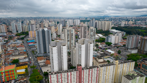 Aerial view of the Tatuapé district in São Paulo, Brazil. Main avenue in the neighborhood, close to the subway station. photo