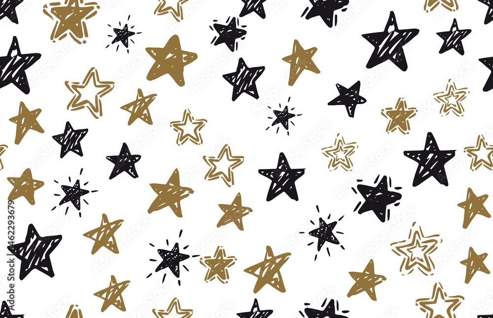 Star set, hand drawn illustrations. Star set, hand drawn illustrations.
