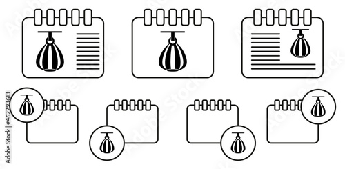 Punching bag icon. Sports Accessory icon. Sport element icon. Premium quality graphic design. Signs, outline symbols collection icon for websites, web design, mobile app on white background
