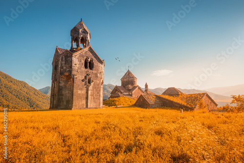 Obraz na plátně The chapel and bell tower stand alone on the territory of the Haghpat Monastery in Armenia