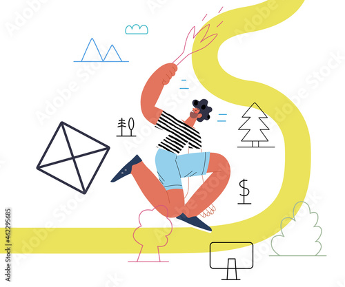 Startup illustration. Concept of building new business