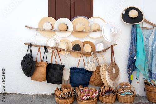 Fototapeta Naklejka Na Ścianę i Meble -  Traditional streets of Lindos with various small shops, Rhodes, Greece