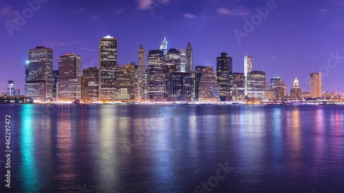 Панорама ночного Нью-Йорка. США 29 июля 2020г. © Илья Иванов