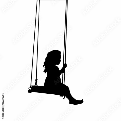 a girl swinging body silhouette vector