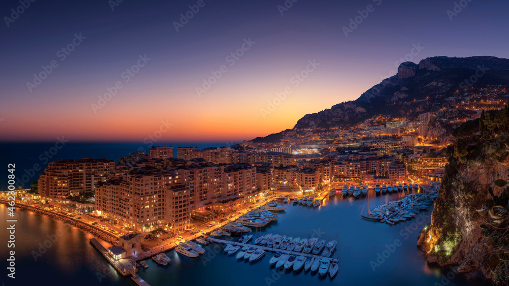 ночной город Монте Карло. Монако 13 июня 2019г.