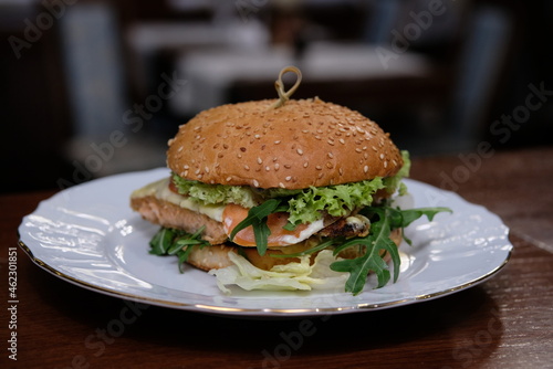 Classic burger with fresh ingredients