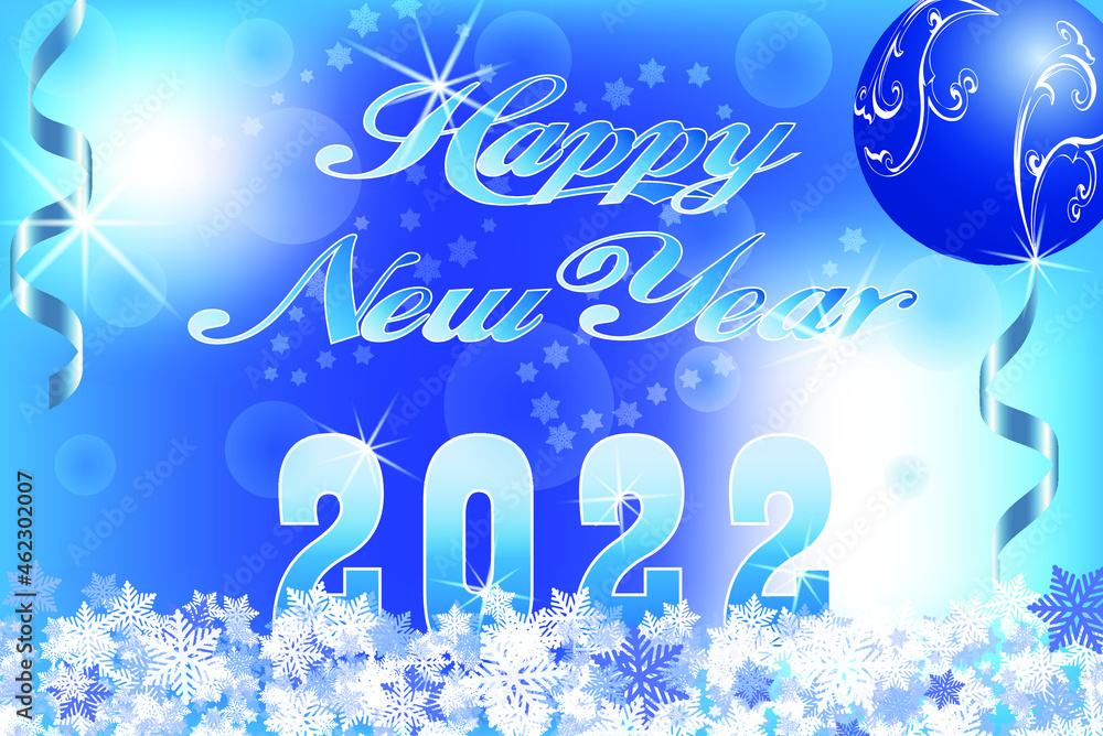 Blue New Year background 2022. Happy New Year! Holiday card, banner, background. Vector image. Blue New Year background 2022. Happy New Year! Holiday card, banner, background. Vector image.