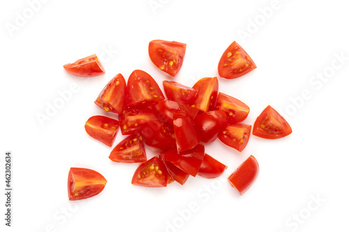 Long Plum Tomato Group Isolated, Fresh Small Cherry Tomatoes