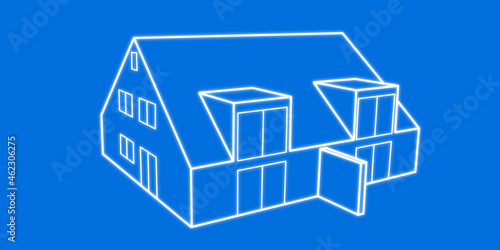 Entwurf f  r ein Doppelhaus aus der Gartenansicht  Architekt  Immobilie  Bauunternehmen  Wohnungsbau  Neubau  Planung