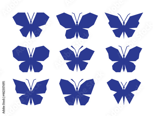 Abstract polygonal icons of butterflies
