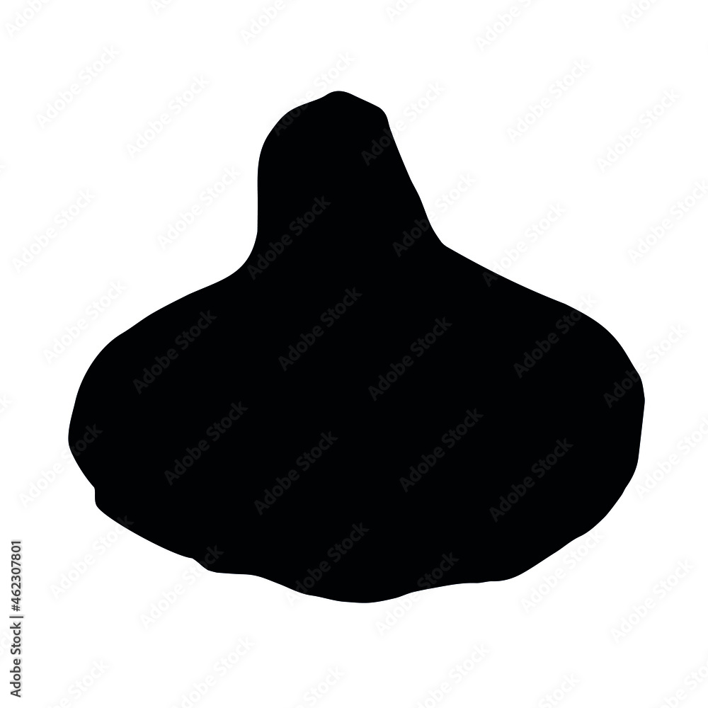 Vector hand drawn khinkali silhouette isolated on white background Vector hand drawn khinkali silhouette isolated on white background