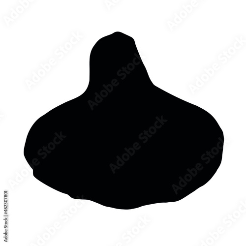 Vector hand drawn khinkali silhouette isolated on white background