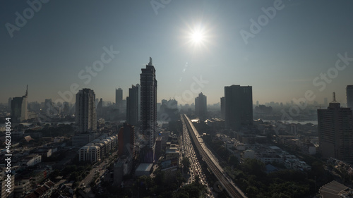 Bangkok city view at bright sunshine, Thailand