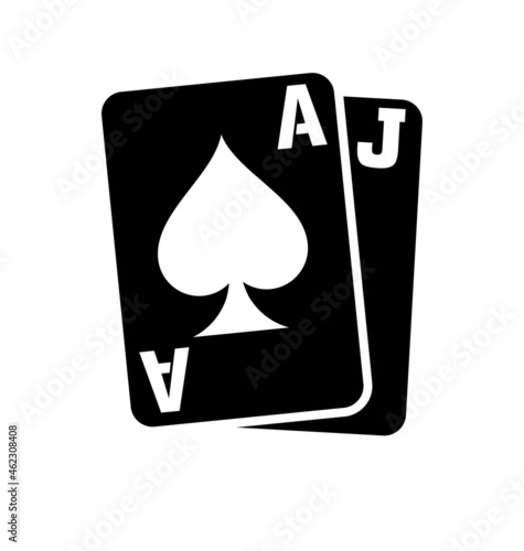 blackjack cards ace jack spades