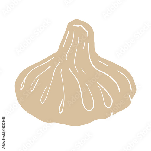 Vector colored hand drawn doodle sketch khinkali isolated on white background