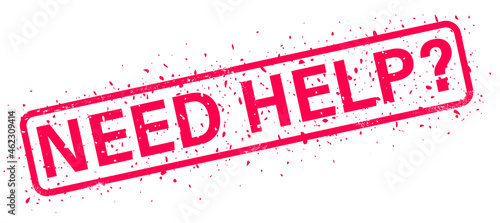 Need help red stamp grunge text on white. Vector