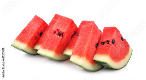 Sliced of watermelon isolated on white background.