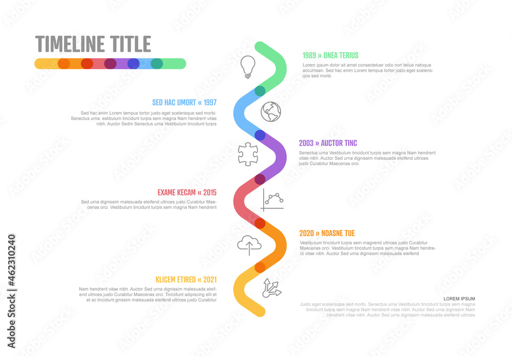thick line infogrpahic timeline diagram template with... Thick Line Infogrpahic Vertical Timeline Diagram Layout Stock Template ...