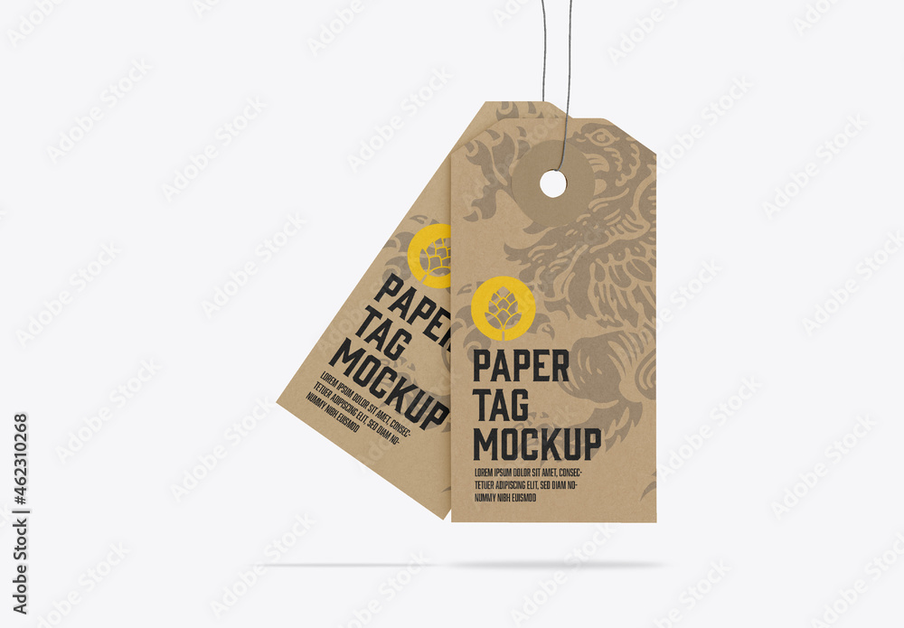 Kraft Tag Mockup Stock Template | Adobe Stock