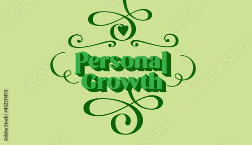 Personal growth concept banner. Concept of a typo with a plant. 