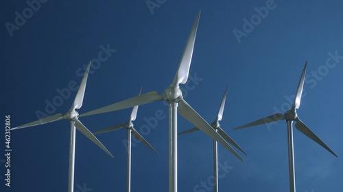Wind turbine generator wind energy plant power turbine. Wind power renewable electric energy production. 3d rendering © Dmitry