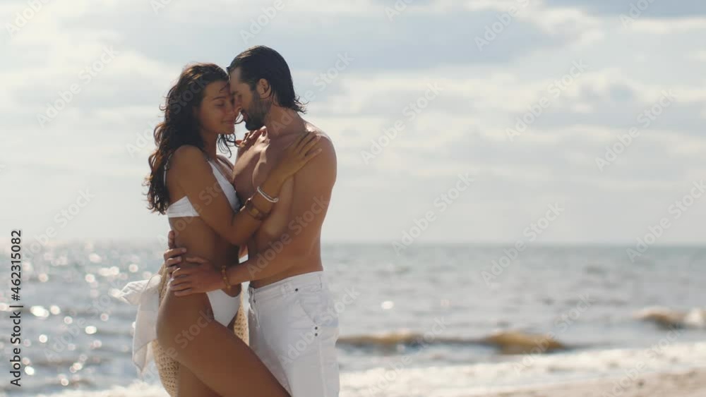 Romantic Couple Beach Summer Vacation Concept Romantic Couple Beach Summer Vacation Concept