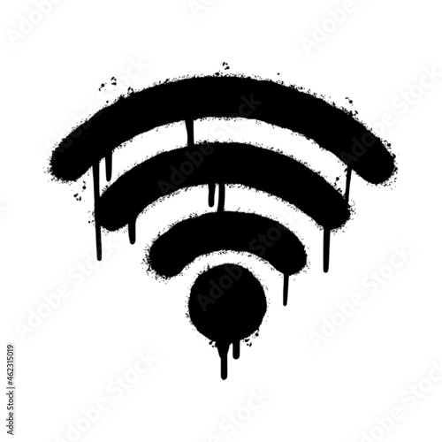 graffiti Wifi icon sprayed isolated on white background. vector illustration.