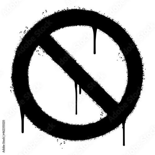 graffiti No Sign sprayed isolated on white background. vector illustration.