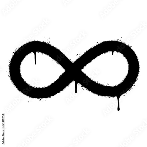 graffiti Infinity symbol sprayed isolated on white background. vector illustration.