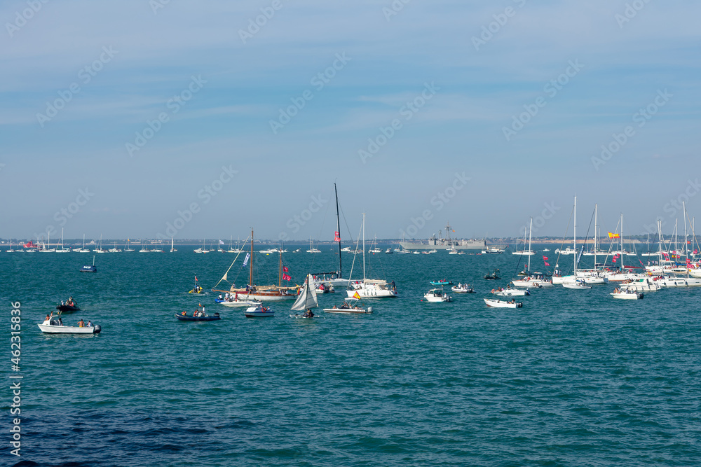 Obraz premium boats off the coast of Cadiz, Andalusia. Spain. Europe. 