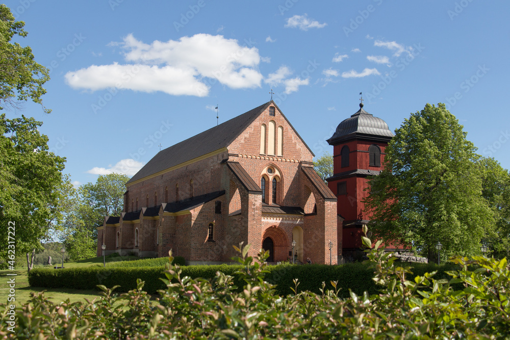 Facade of Skokloster church in a sunny day, Sweden.