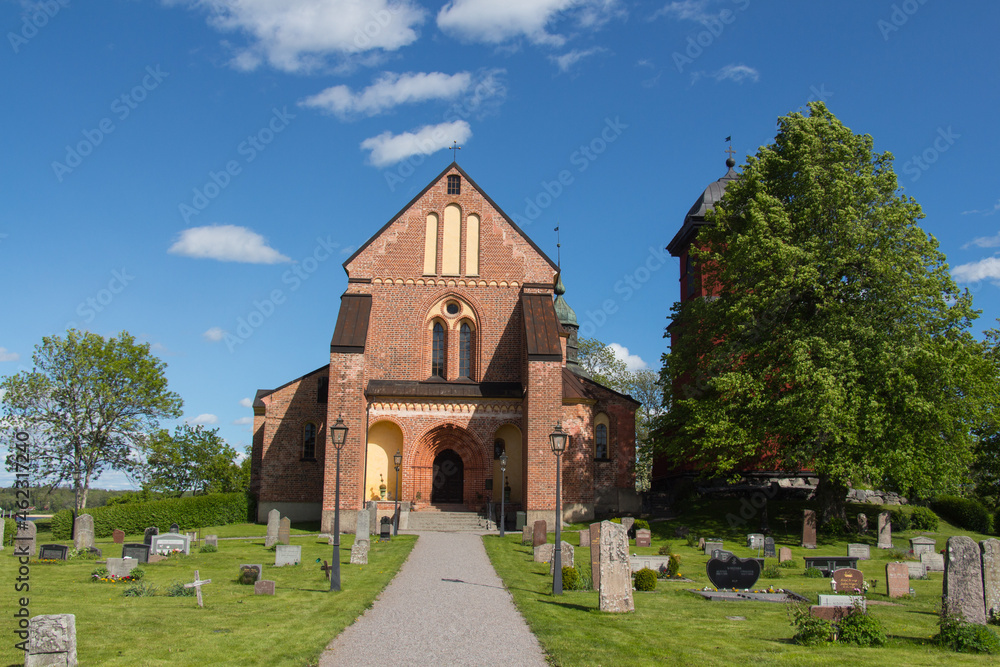 Facade of Skokloster church in a sunny day, Sweden.