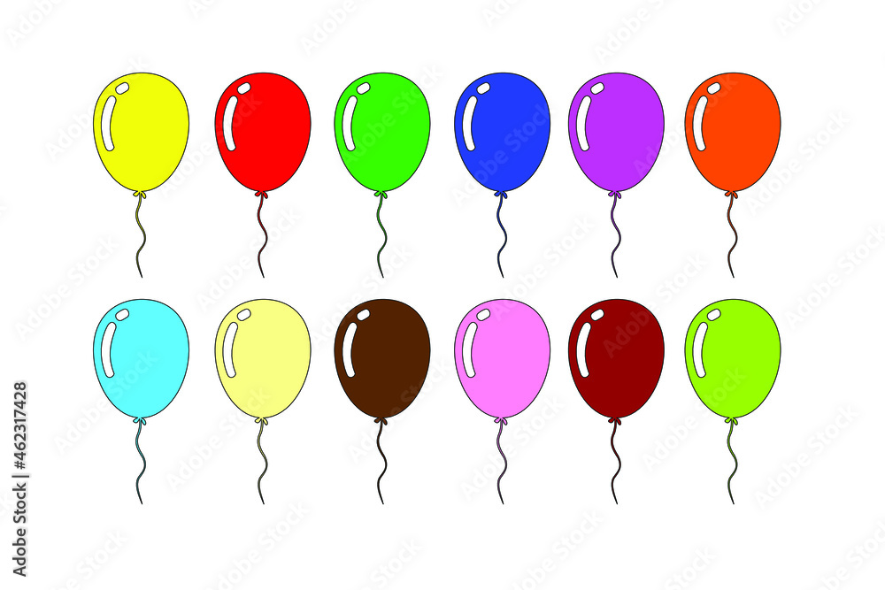 flat design of colorful balloons flat design of colorful balloons