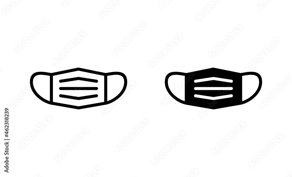 Mask icons set. Medical mask sign and symbol. Safety breathing mask Mask icons set. Medical mask sign and symbol. Safety breathing mask