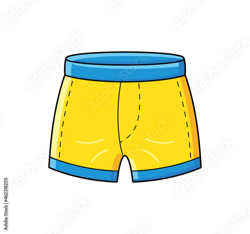 Yellow blue underwear boxer shorts isolated cartoon vector