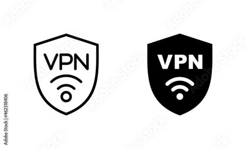 Vpn icons set. Private network sign and symbol. virtual private network icon. photo