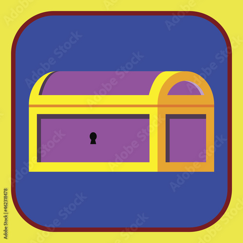 Closed treasure chest sticker label