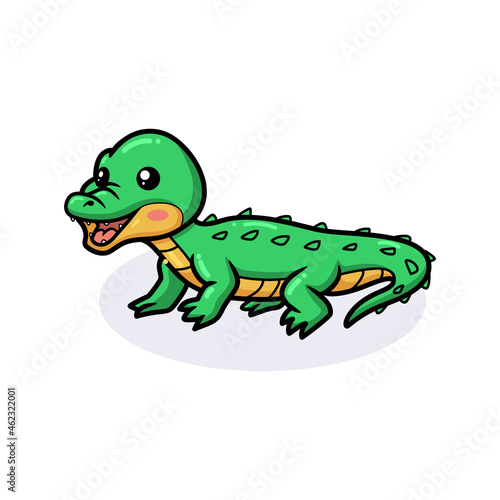 Cute little crocodile cartoon posing