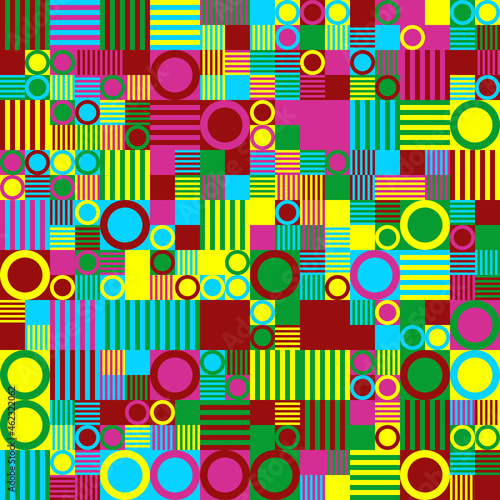 Patrón de formas geométricas en colores chillones