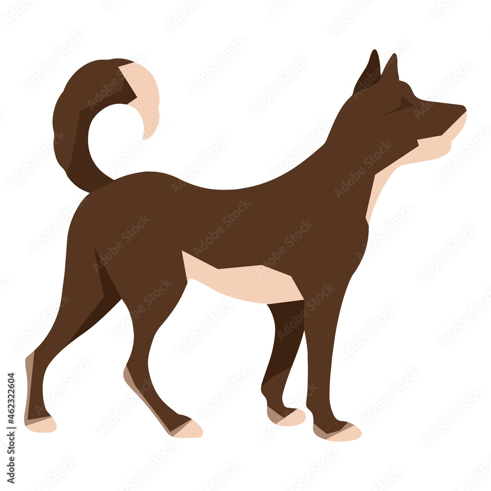 Large brown dog. Vector illustration.