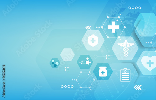 Vector abstract technology medical background.Futuristic medical wallpaper