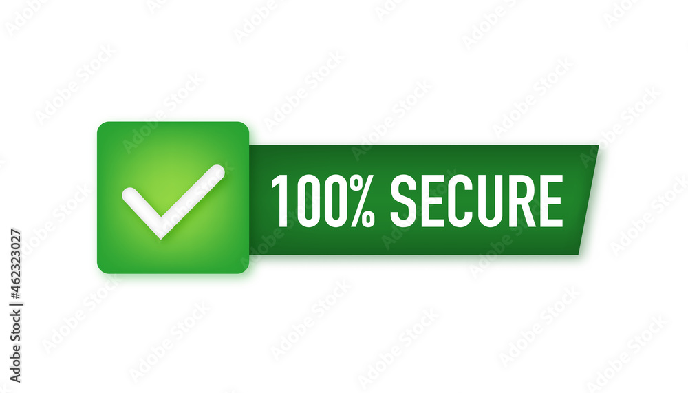100 Secure grunge vector icon. Badge or button for commerce website. Vector stock illustration 100 Secure grunge vector icon. Badge or button for commerce website. Vector stock illustration
