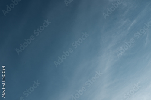                             Ultramarine sky and thin clouds