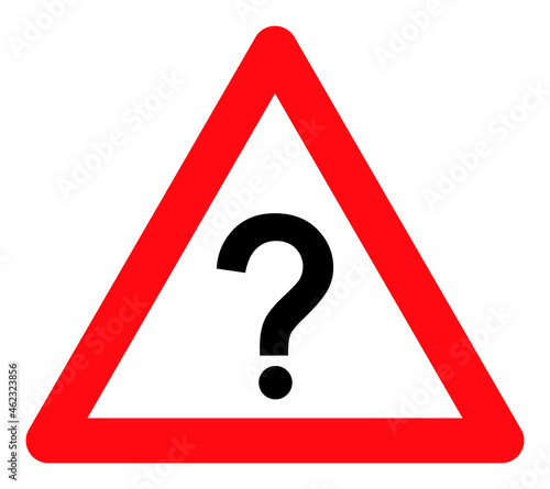 Question warning vector illustration. A flat illustration design used for question warning icon, on a white background.