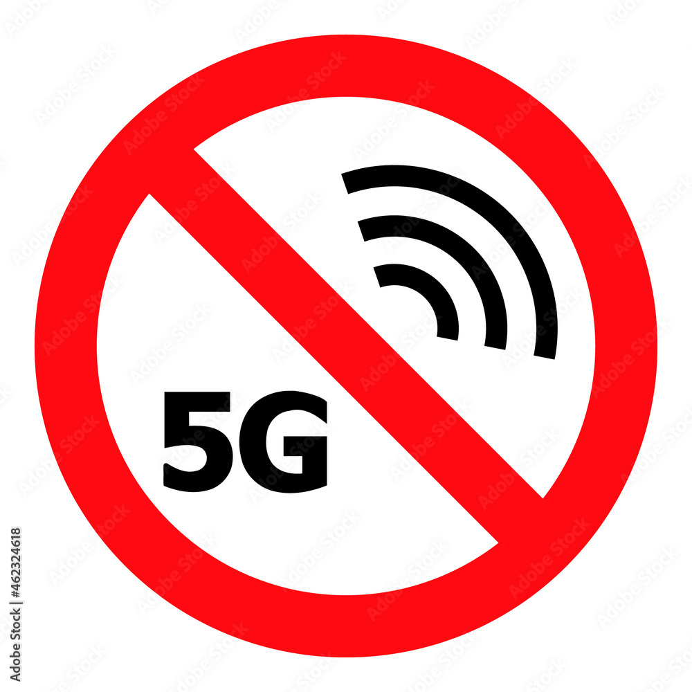 Stop 5G vector icon. A flat illustration design used for stop 5G icon, on a white background. Stop 5G vector icon. A flat illustration design used for stop 5G icon, on a white background.