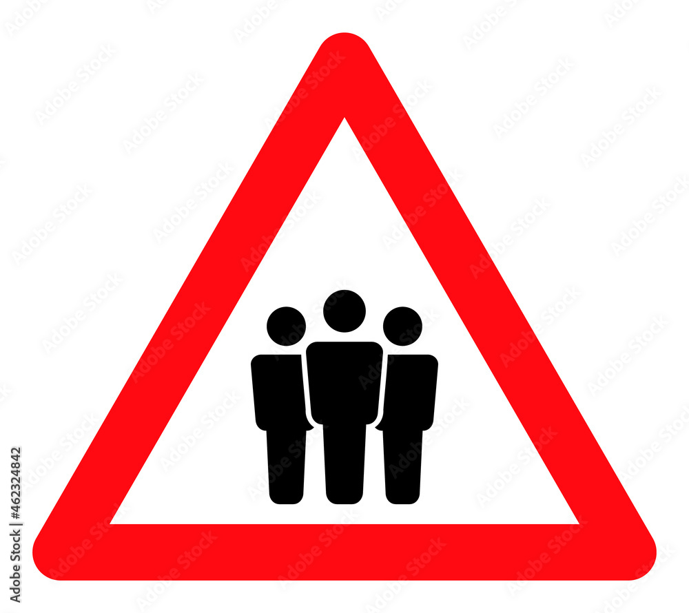 People warning vector illustration. A flat illustration design used for people warning icon, on a white background. People warning vector illustration. A flat illustration design used for people warning icon, on a white background.