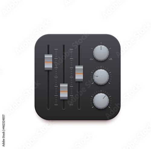 Fototapeta Sound mixer, music and sound record app 3d icon