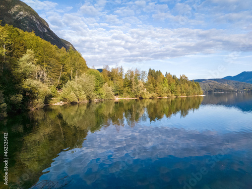 View on Bohinj lake in Triglav national park  Slovenia