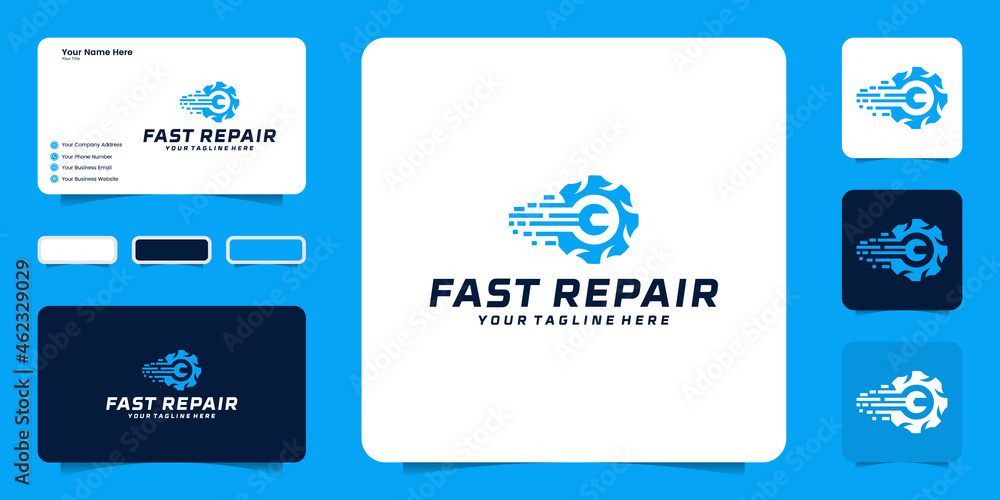 logo design inspiration fast repair for motorcycle, car and repair service